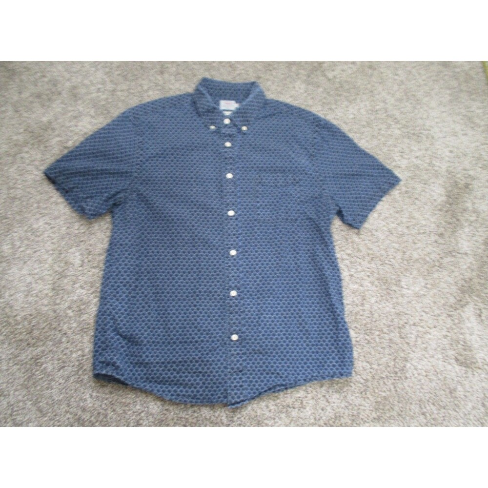 Faherty Mens Indigo Dyed Blue Button down up Shirt Mens L